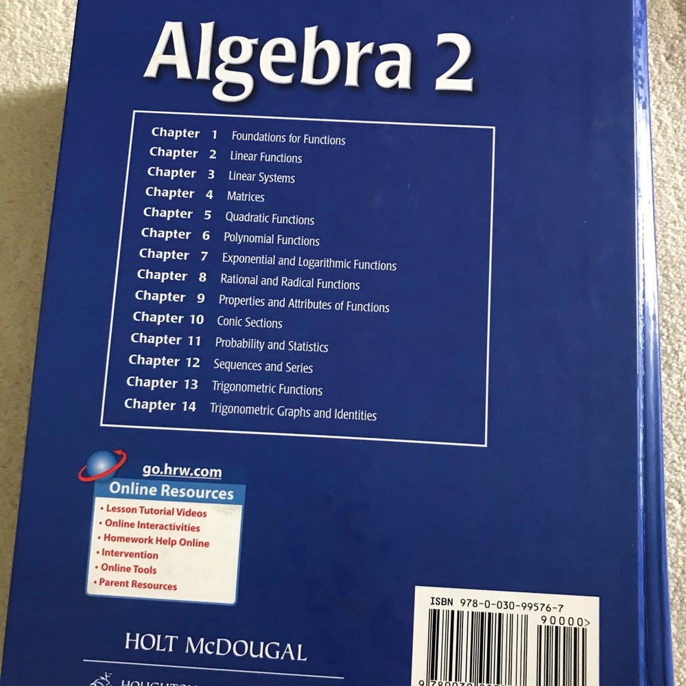 Algebra Textbook - Picture 3 of 3